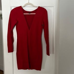 Red fitted mini dress